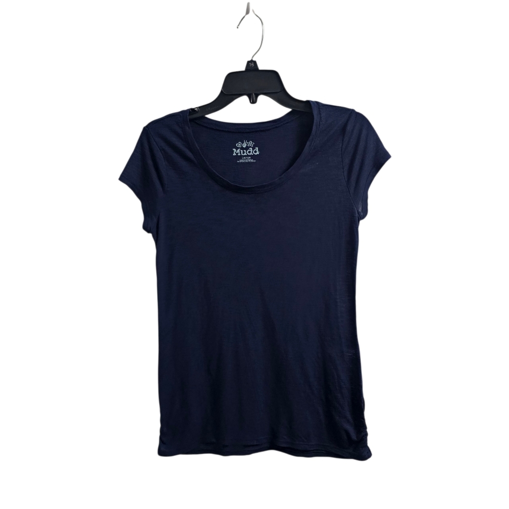 Mudd Vintage y2k Navy Blue Top Large Rayon Blend